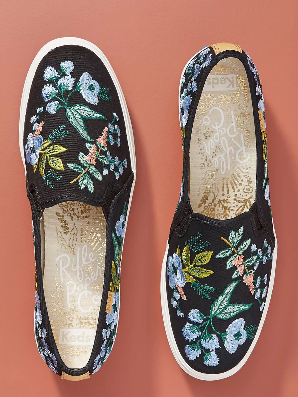 Keds x Rifle Paper Co Embroidered Slip On Fairy Garden Party Cottagecore Size 7